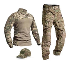 Тактична військова форма літня multicam мультикам бойовий костюм тактичний одяг ЗСУ з наколінниками + кепка M - зображення 1