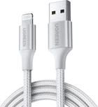 Кабель UGREEN US199 MFi - USB - Lightning металлические коннекторы 1 метр (60161)