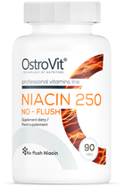 Дієтична добавка OstroVit Niacin 250 No-Flush 90 таблеток (5903933912417) - зображення 1