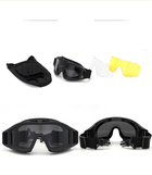 Тактичні окуляри захисна маска Solve із кріпленнями на каску із 3 змінними лінзами Чорна - зображення 5