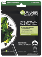 Maska do twarzy Garnier Skin Active Pure Charcoal Black tkaninowa 28 g (3600542097147) - obraz 1
