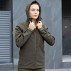 Женская Демисезонная Куртка Soft Shell "Pobedov Matrix" с капюшоном олива размер XL - изображение 5
