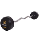 Штанга фіксована вигнута резинова Rubber Coated Barbell 35кг Zelart (гриф l-95см) (TA-2687-35)