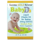 Витамины California Gold Nutrition Детский витамин D3 400 МЕ Baby Vitamin D3 Liquid 10 мл