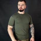 Мужская хлопковая футболка с круглой горловиной олива размер 2XL - изображение 3