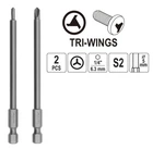 Бита Трехгранная TRI-WING ( №2 и №4 ) L=100 мм Набор 2 шт YATO (YT-0497)