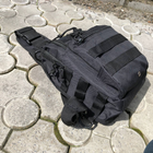 Качественная тактическая сумка, укрепленная мужская сумка рюкзак тактическая слинг. Цвет: черный - изображение 6