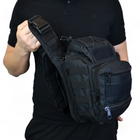 Тактична сумка чорна через плече військова велика нагрудна сумка ВСУ сумка універсальна армійська - зображення 3