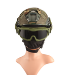 Тактические очки защитная маска с креплениями на каску с 3 сменными линзами Олива-толщина линз 3 мм - изображение 2