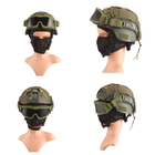 Тактические очки защитная маска с креплениями на каску с 3 сменными линзами Олива-толщина линз 3 мм - изображение 4