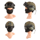 Тактичні окуляри захисна маска із кріпленнями на каску із 3 змінними лінзами Чорна - зображення 6