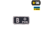 Нашивка M-Tac группа крови B+ Pos черно-серая