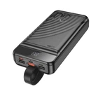 Універсальна мобільна батарея Power Bank HOCO J123B 30000mAh/2USB/Type-C/Lightning/QC/PD/22.5W/3A Чорний (24032)