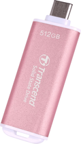 Dysk SSD Transcend ESD300 512GB USB 3.1 Gen 2 Type-C 3D NAND Pink (TS512GESD300P) Zewnętrzny - obraz 4