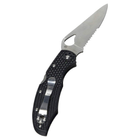 Ніж складальний Spyderco Byrd Cara Cara 2 FRN напівсерейтор Black тип замка Back Lock BY03PSBK2