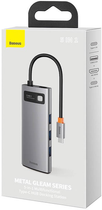 Хаб USB-C 5в1 Baseus Metal Gleam Series 3 x USB 3.0 + HDMI + USB-C PD Gray (CAХаб-CX0G) - зображення 7