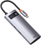 Adapter Hub USB-C 5w1 Baseus 3 x USB 3.0 + HDMI + USB-C PD Gray (WKWG020013) - obraz 4