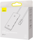 Хаб USB 4в1 Baseus Lite Series 4 x USB 3.0 2 m White (WKQX030202) - зображення 5