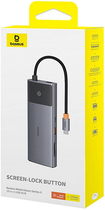 Адаптер Хаб USB Type-C 10в1 Baseus 2 x HDMI, USB-C, 3 x USB-A + RJ45 + SD/TF PD Gray (B00061800813-01) - зображення 8