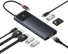 Адаптер Хаб USB-C 10в1 Baseus 2 x HDMI, 3 x USB-A, USB-C, RJ45, SD/TF, PD Black (B00061800123-00) - зображення 5