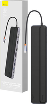 Hub USB-C 11w1 Baseus EliteJoy Gen2 series 3 x USB 3.0 + USB 2.0 + USB-C PD + USB-C + RJ45 + HDMI + jack 3.5mm + SD/TF Gray (WKSX030013) - obraz 1