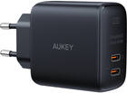 Мережевий зарядний пристрій Aukey 2 x USB-C 45 W Black (0689323784721) - зображення 2