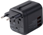 Мережевий зарядний пристрій Choetech 3 x USB-A 1 x USB-C 30 W US/EU/UK/AU Black (6932112102010) - зображення 3