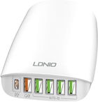 Мережевий зарядний пристрій Ldnio USB - USB-C 65 W + кабель живлення White (A6573C Power Cord) - зображення 5