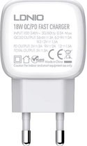 Мережевий зарядний пристрій Ldnio USB-C 20 W + кабель USB-C - USB-C (A2313C Type-C-Type-C) - зображення 2