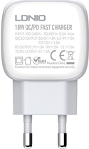 Мережевий зарядний пристрій Ldnio USB - USB-C 20W + кабель USB - Lightning (A2313C Lightning) - зображення 2