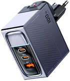 Мережевий зарядний пристрій Toocki 2 x USB-C + USB 100 W Gray (TCT100ASCB0G) - зображення 2