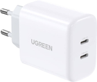 Ładowarka sieciowa Ugreen 2 x USB-C 40 W Biała (6941876221424)