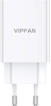 Мережевий зарядний пристрій Vipfan USB 18 W QC 3.0 + кабель Lightning White (E03S-LT) - зображення 1