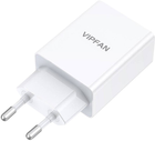 Мережевий зарядний пристрій Vipfan USB 18 W QC 3.0 + кабель Micro USB White (E03S-MK) - зображення 3