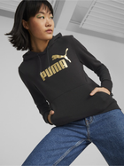 Худі жіноче Puma Ess+ Metallic Logo Hoodie Tr 84909601 XS Чорне (4065453124983) - зображення 1