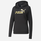 Bluza z kapturem damska Puma Ess+ Metallic Logo Hoodie Tr 84909601 XL Czarna (4065453125027) - obraz 6