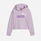 Młodzieżowa bluza z kapturem dziewczęca Puma Ess+ 2Color Logo Short Length Hoodie Tr 68099360 152 cm Różowa (4099686764142) - obraz 1