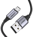 Кабель Ugreen US290 USB 2.0 to Micro Cable Nickel Plating Aluminum Braid 2A 2 м Black (6957303861484)