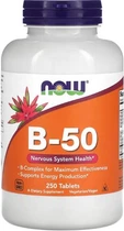 Комплекс витаминов группы Б Now Foods B-50 250 таб Нау Фудс
