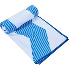Рушник для йоги (килимок для йоги) YOGA TOWEL My Fit Y-YGT 75 см x 186 см білий-синій