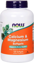 Кальцій магній NOW Calcium Magnesium softgels 120 гел капс