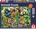 Puzzle Schmidt Colourful Animal World 84.6 x 59.8 cm 1500 elementów (4001504573850) - obraz 1