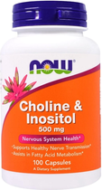 Cholina (B4) i inozytol (B8) Choline & Inositol Now Foods 500 mg 100 kapsułek wegetariańskich (733739004703) - obraz 1