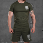 Комплект Skull футболка + шорти олива розмір XL - изображение 1