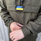 Мужской Анорак Terra с шевроном в виде флага Украины / Ветровка с капюшоном хаки размер M - изображение 6