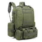 Водонепроницаемый Рюкзак 55 л Molle Assault с 3 подсумками / Ранец из Oxford 800D олива 52 х 47 х 33 см