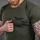 Потоотводящая мужская футболка Odin coolmax с принтом "Welcome to hеll" олива размер M - изображение 6