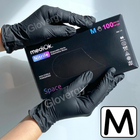 Перчатки нитриловые Mediok Space размер М черные 100 шт - изображение 1