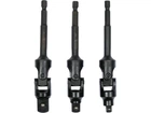 Тримачі-адаптери торц головок шар YATO: з 6-гран.- 1/4" до квадр-1/4",3/8",1/2", L= 125мм, Cr-V, 3шт