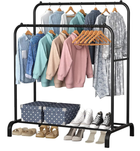 Двойная стойка вешалка для одежды и обуви TOPA напольная с полкой Loft Rack